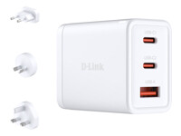 D-Link D-Link DCP-651 adaptateur secteur - GaN - 2 x USB-C, USB type A - 65 watt
