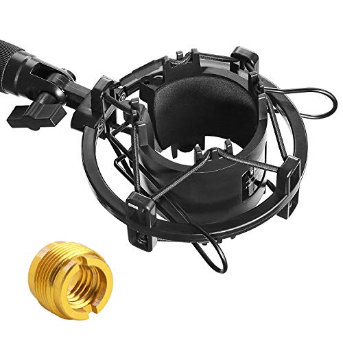 Support antichoc AT2020 – Les supports de microphone réduisent les vibrations et le support antichoc améliorent la qualité d'enregistrement pour microphone à condensateur Audio Technica AT2020
