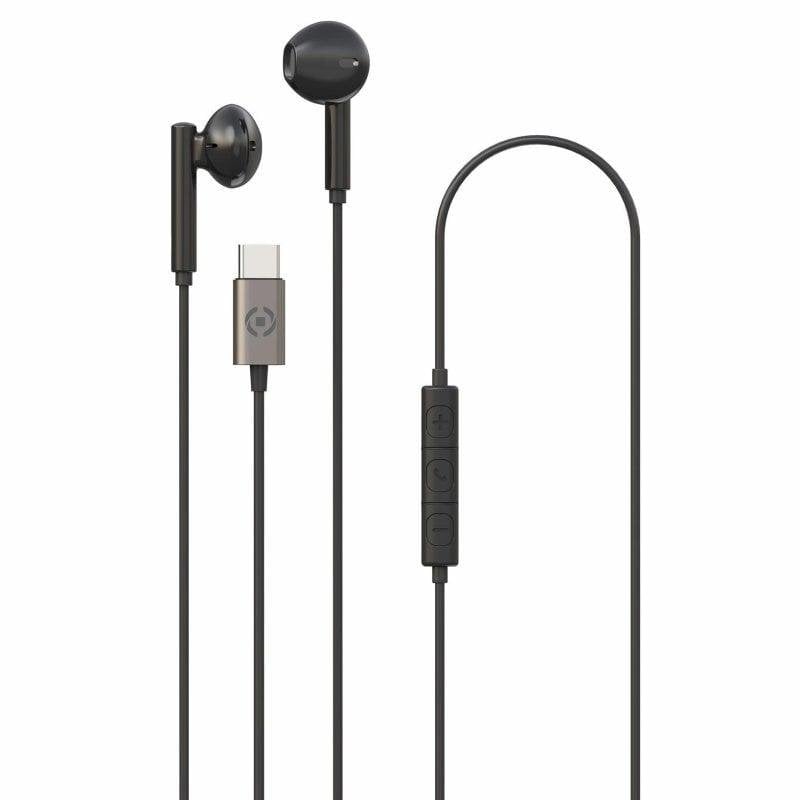 Celly Auriculares Celly UP1100 avec câble USB-C Black pour appels et musique