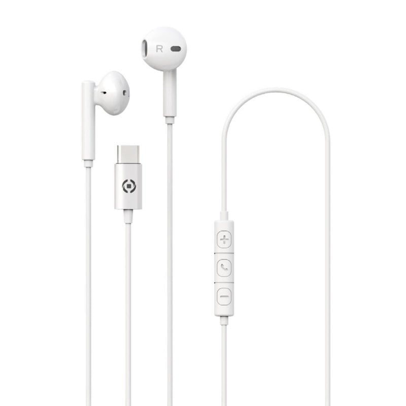 Celly Auriculares Celly UP1100TYPECWH con cable USB-C Intraurales para llamadas y música blancos