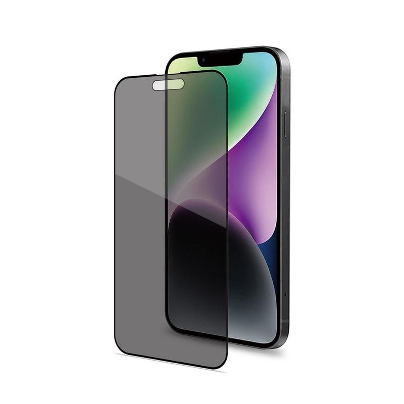 Celly Protector de pantalla privacidad Celly pour iPhone 15, verre trempé 9H, Black