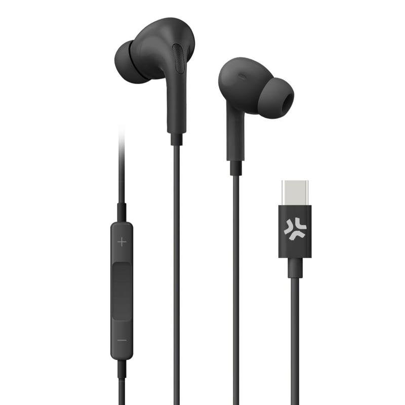 Celly Auriculaires Celly UP1200 filaires USB-C pour appels et musique avec micro Black