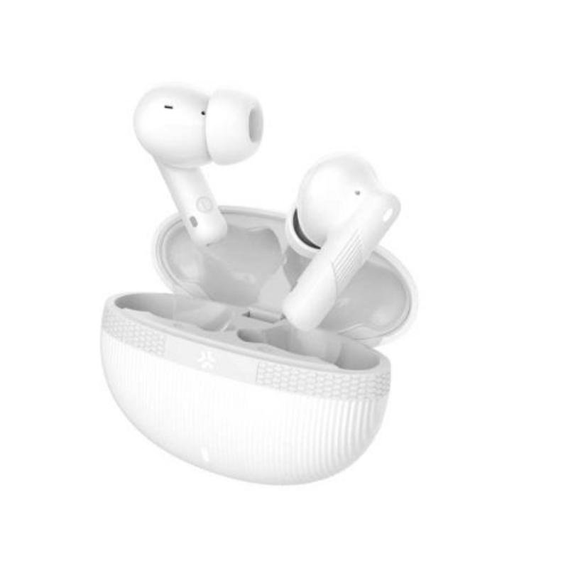 Celly Auriculares Celly Bluetooth sans fil avec réduction de bruit, micro et assistant vocal White