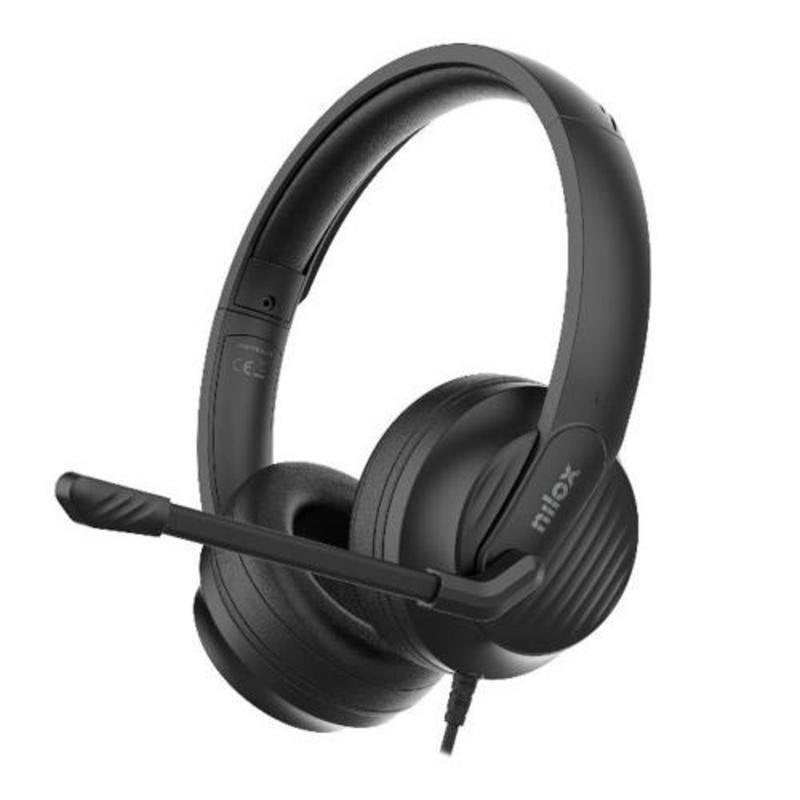 nilox Casque Nilox avec câble USB, réduction de bruit, micro intégré et contrôle en ligne, Black