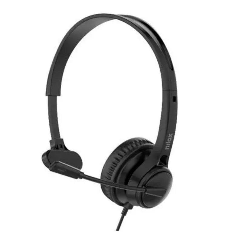 nilox Casque Nilox NXAUCMON01 USB-C mono avec réduction de bruit et micro rotatif Black