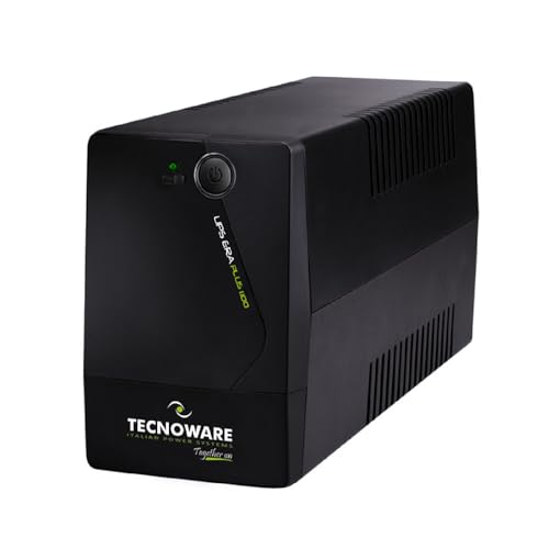 Tecnoware Power Systems UPS 1100VA pour PC Modem, pas pour Gaming Console, onduleur ERA PLUS, 2 Schuko, logiciel, protection coupures et surtensions pour PC, modem, vidéosurveillance, caisse, NAS, POS