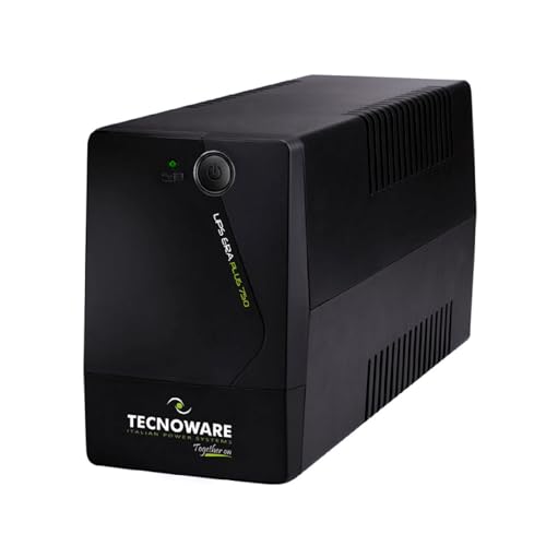 Tecnoware Power Systems UPS 750VA pour PC Modem, pas pour gaming console, onduleur ERA PLUS, 2 prises Schuko, protection surtension et coupure pour PC, modem, vidéosurveillance, caisse, NAS, POS