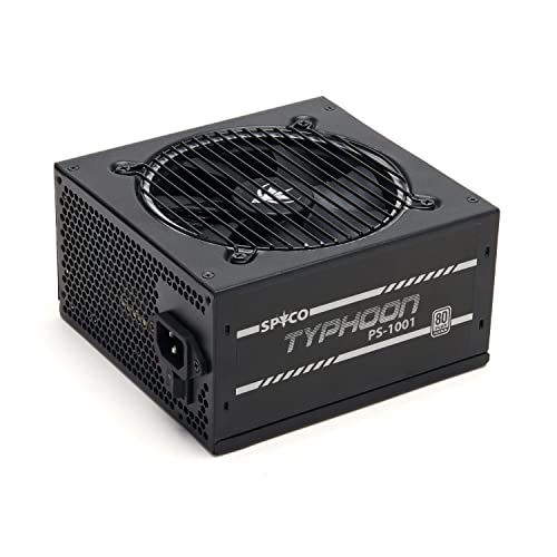 SPYCO - Alimentation Gaming 1000W, 80 Plus Platinum, Full Modulaire, Ventilateur Silencieux, Condensateurs 105°C, PCIe 5.0, ATX 12V v.3.0, Câblage Personnalisable, 1000W