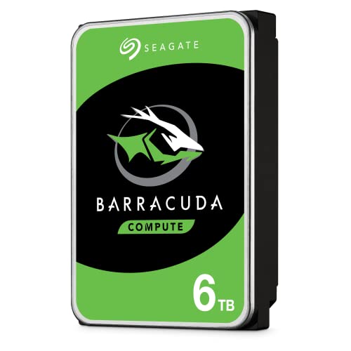 Seagate BarraCuda, 6 To, Disque dur interne HDD – 3,5 SATA 6 Gbit s 5 400 tr min, 256 Mo de mémoire cache, pour PC de bureau et portable (ST6000DM003)