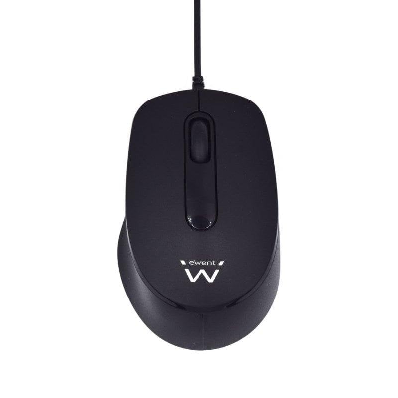 ewent Ratón Ewent EW3159 USB 1000DPI Ambidextre Black Clic Silencieux