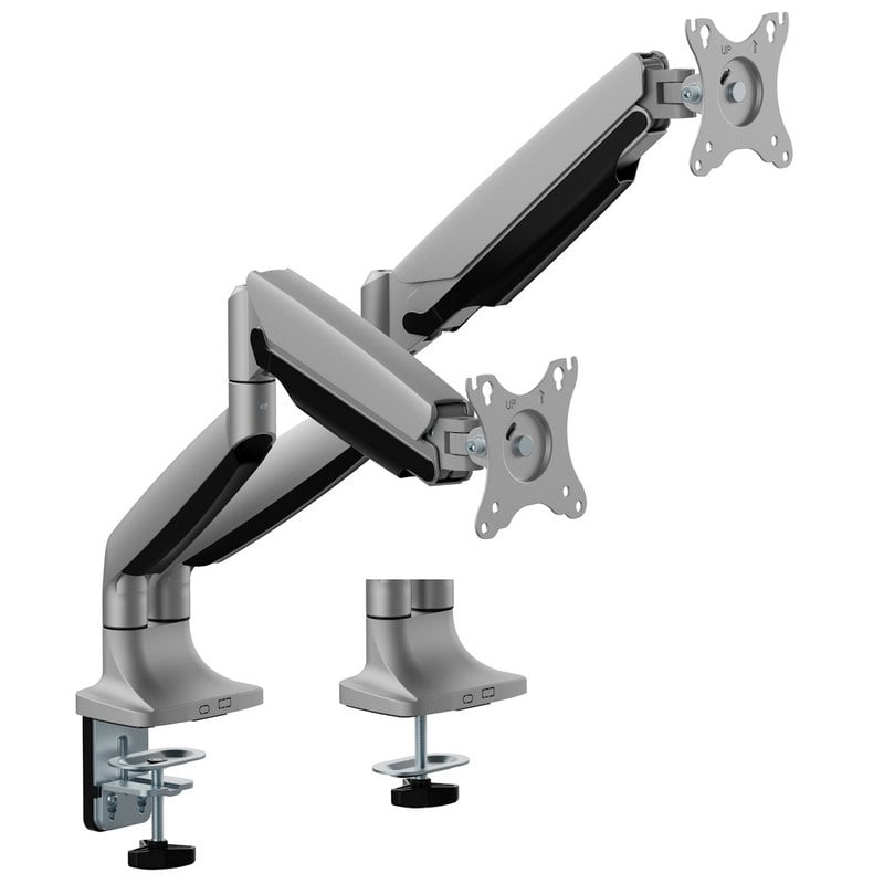 ewent Support de bureau pour deux écrans Ewent EW1528 jusqu'à 35 pouces VESA 100 x 100, charge max. 20 kg, Silver