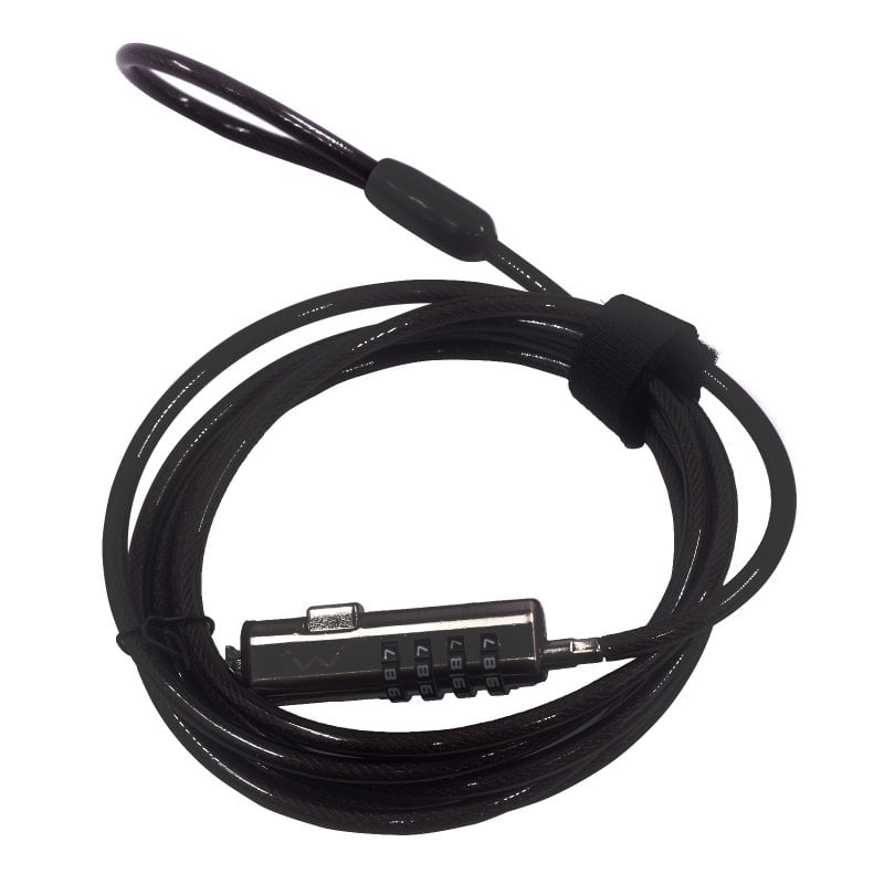 ewent Câble de sécurité combiné Ewent EW1238 Nano à 4 chiffres, acier zingué, 1,8 m, Black