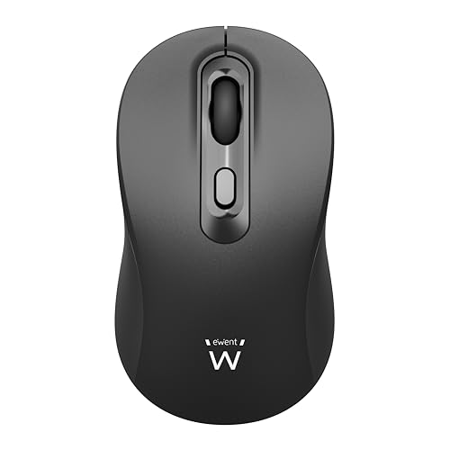 Ewent EW3218 Souris sans Fil Optique 800 1200 1600 DPI, Click Silencieux, Récepteur Nano USB-A, Interrupteur on Off, Noir
