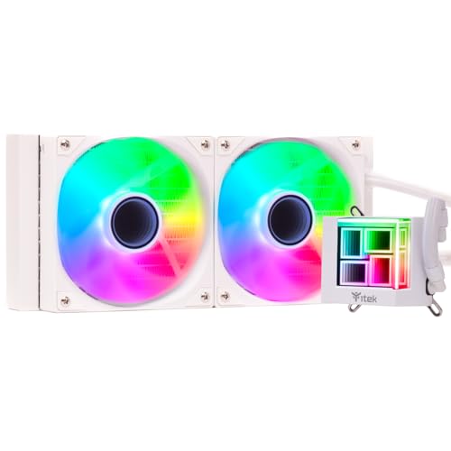 Itek Dissipateur liquide HYDRO CUBE 240 W - 240 mm - Skt Universel- PWM fan- ARGB- White Edition