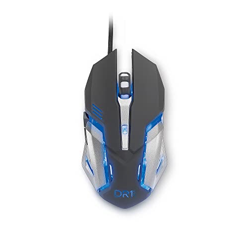 [Amazon Exclusive] DR1TECH Avenger Souris Gamer Avec Fil En Fibre Résistante - 6 Boutons Jusqu'à 3200 DPI - Design Léger Et Résistant - Souris Filaire Ergonomique Pour PC PS4 XBOX