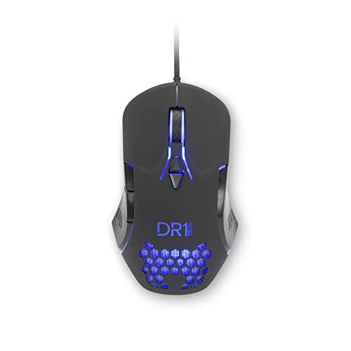 DR1TECH Guardian Souris Gamer Avec Fil En Fibre Résistante | 7 Boutons Jusqu'à 3200 DPI | Design Léger Et Résistant | Souris Filaire Ergonomique Pour PC PS4 XBOX