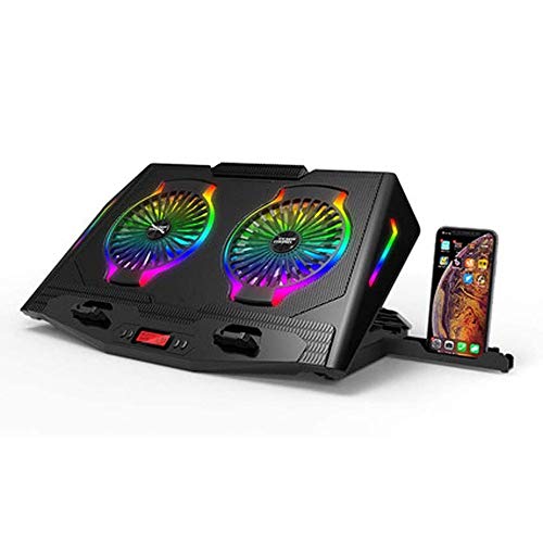 Laptop Cooling Pad Gaming Laptop Cooler Stand with 2 Silent Big Fans for Notebook Stable Cooling Pad for Laptop 2 USB Powered Fan Compatible Up to 12 -21 Control Fan Speed for PC