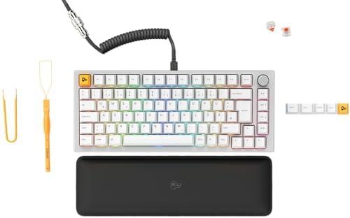 GLORIOUS Gaming GMMK Pro 75 – Clavier de Jeu mécanique modulaire TKL, Structure de Base, entièrement Personnalisable, câble spiralé, Repose-Poignet, Touches PBT
