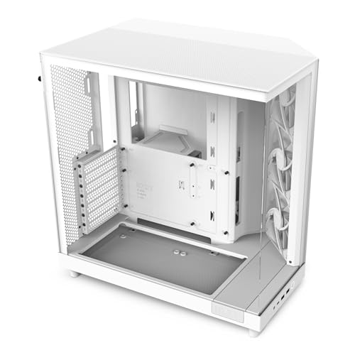 NZXT H6 Flow - Boîtier PC Compact Double Chambre ATX - Blanc
