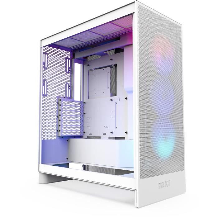 Boitier moyen tour NZXT CM H72FW R1 H7 Flow RGB avec ventilateurs RGB inclus White
