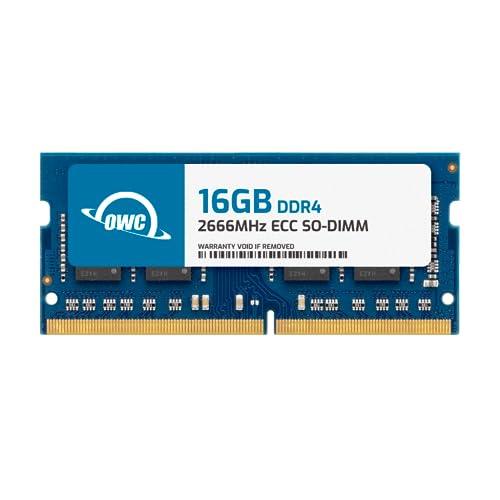 OWC Mémoire RAM 16 Go DDR4 2666 MHz PC4-21300 CL19 2RX8 ECC SO-DIMM 1,2 V 260 broches compatible avec Synology D4ECSO-2666-16G, D4ES01-16G