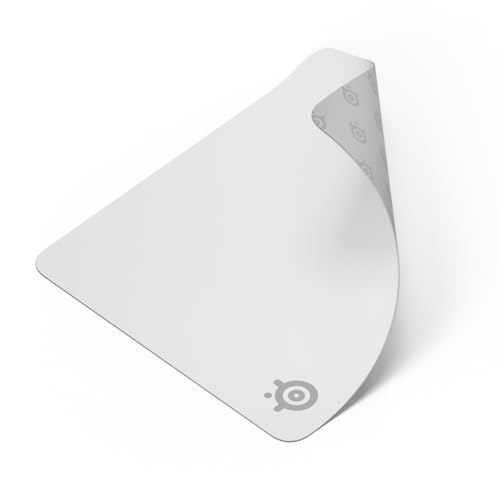 SteelSeries QcK Tapis de Souris Gaming en Tissu - Surface Micro-tissée Exclusive - Optimisé pour Les capteurs de Jeu - Contrôle Maximal - Taille L - Blanc