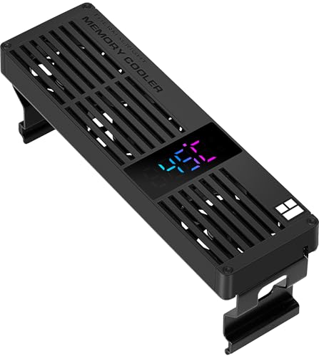 Thermalright MC-3 Refroidisseur de mémoire RAM numérique, triple ventilateur PWM de 40 mm, écran ARGB, 4500 tr min, pour DDR DDR2 DDR3 DDR4 DDR5, noir