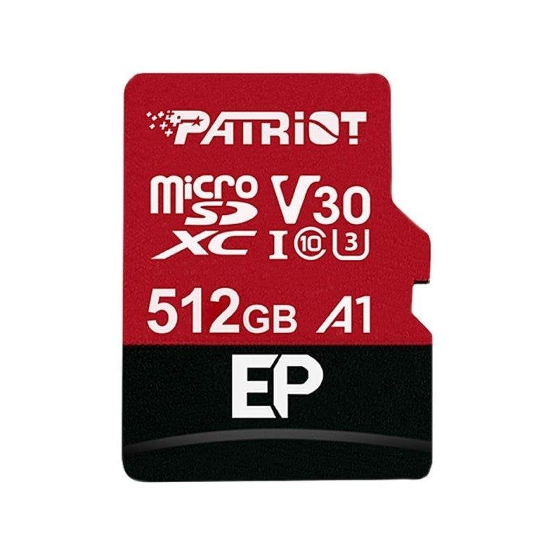 Patriot Carte mémoire Patriot EP V30 A1 512 Go MicroSDXC U3 V30 90 Mo s