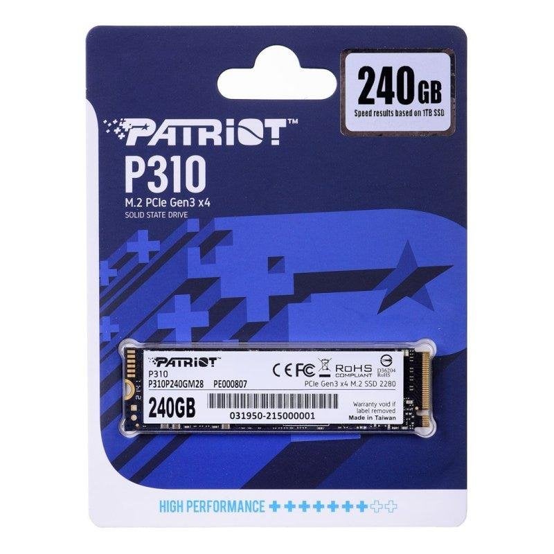 Patriot Disque Dur Patriot P310 240GB M.2 NVMe PCIe 1700MB s Performance