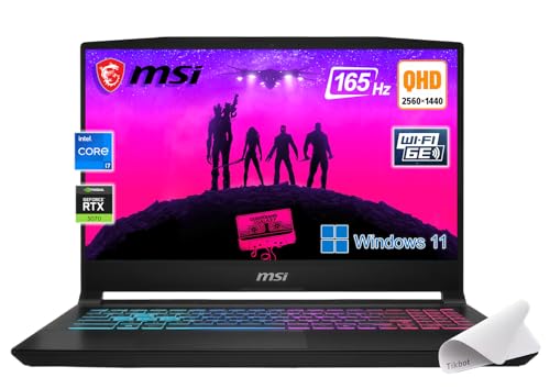 msi Katana 15 Ordinateur portable de jeu QHD 15,6 165 Hz Intel Core i7-14650HX, NVIDIA Geforce RTX 5070-Window 11-W Tapis de souris (16 Go de RAM | SSD PCIE 1 To)