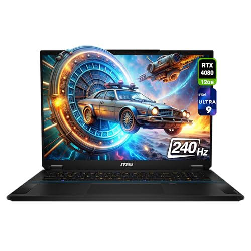 MSI Ordinateur portable de jeu Stealth 18 AI Studio, Intel Ultra 9-185H, 64 Go de RAM DDR5, 1 To PCle SSD, 18 QHD (2560 x 1600) 240 Hz, Nvidia G-Force RTX 4080, clavier rétroéclairé, W11 Home