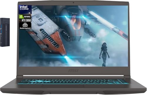 msi Ordinateur portable de jeu fin 15,6 po FHD Intel Core i5-13420H, NVIDIA GeForce RTX 3050, 16 Go de RAM 1 To SSD, station d'accueil 256 Go 9H, webcam, Wi-Fi 6E, clavier rétroéclairé, Bluetooth