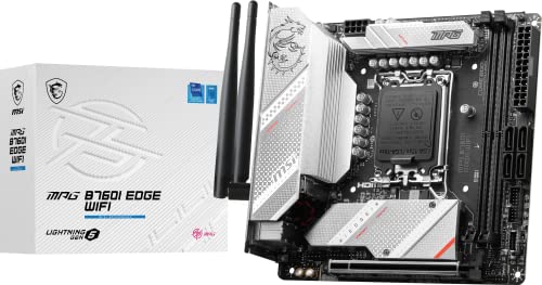 MSI MPG B760I Edge Carte mère de jeu WiFi (prend en charge les processeurs Intel 12e 13e 14e génération, LGA 1700, DDR5, PCIe 5.0, M.2, LAN 2,5 Gbit s, USB 3.2 Gen2, HDMI DP, Wi-Fi 6E, Bluetooth 5.3,