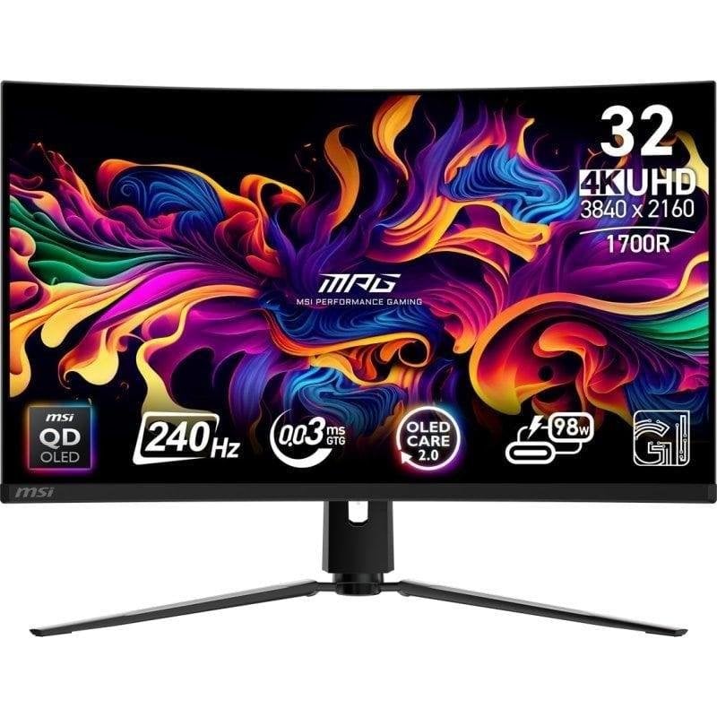 MSI Écran PC MSI MPG 321CURX QD-OLED 31,5 UltraHD 4K 240Hz QD-OLED Courbe USB-C 0,03ms