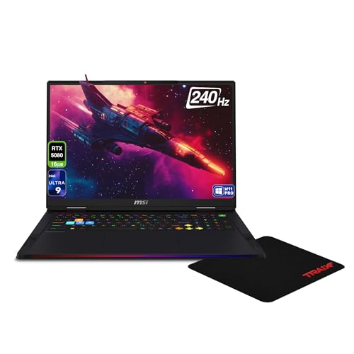 msi Raider 18 HX Ordinateur portable de jeu, Intel Ultra 9-285HX, 32 Go de RAM DDR5, 2 To PCIe SSD, 18 QHD (2560 x 1600) 240 Hz, Nvidia G-Force RTX 5080, clavier rétroéclairé RVB, W11 Pro, Core