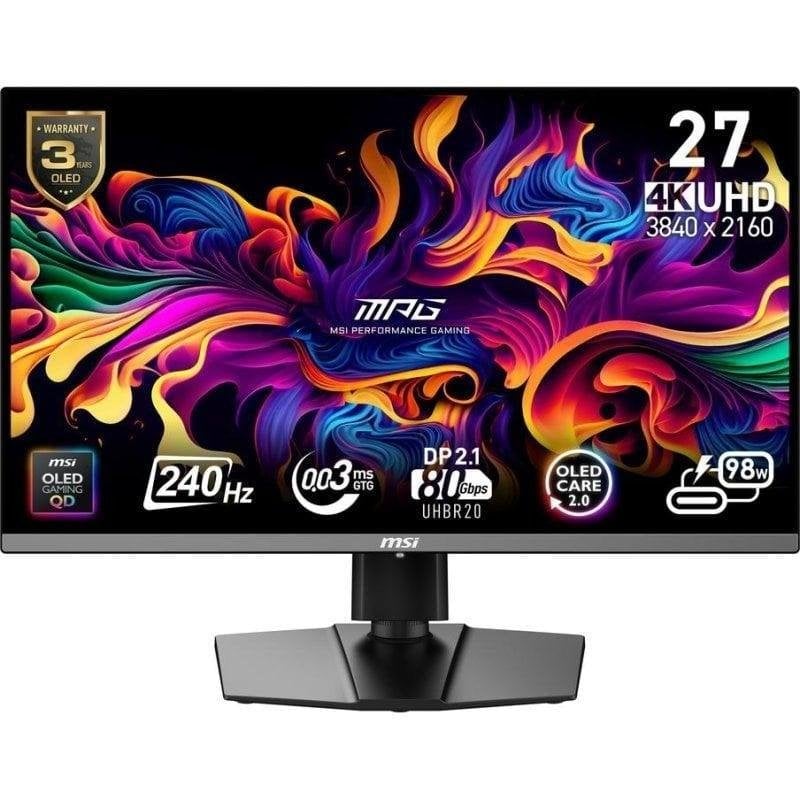 MSI Écran PC MSI MPG 272URX 27 Ultra HD 4K 240Hz QD-OLED 0,03ms Adaptive Sync USB-C Hauteur Réglable