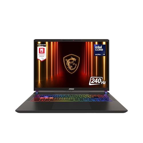 MSI Vector 16 HX AI Ordinateur portable de jeu QHD 16 240 Hz Intel Core Ultra 9-275HX, NVIDIA Geforce RTX 5070Ti, 16 Go DDR5, 1 To NVMe SSD, Thunderbolt 5, Wi-Fi 7, Win 11 Home Cosmo Gray A2XWHG