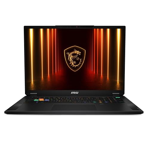 msi Stealth A18 AI Ordinateur portable de jeu 18 120 Hz UHD AMD Ryzen AI 9 HX 370, NVIDIA Geforce RTX 5080, 64 Go DDR5, 2 To NVMe SSD, Wi-Fi 7, Win 11 Home Noir minuit A3XWIG-009US