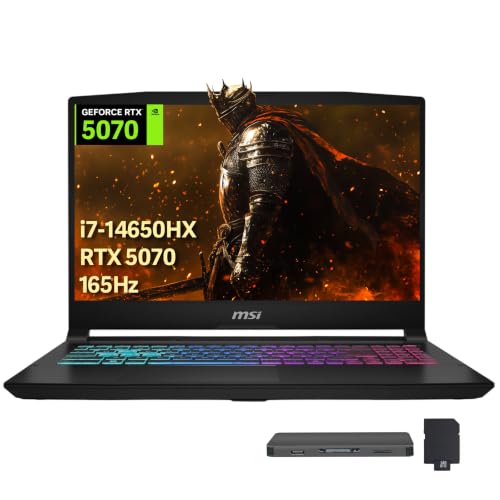 msi Katana 15 HX Ordinateur portable de jeu 15,6 165 Hz QHD, Intel Core i7-14650HX, GeForce RTX 5070 8 Go GDDR7, 32 Go de RAM, 3 To de stockage (SSD 2 To station d'accueil 1 To), clavier