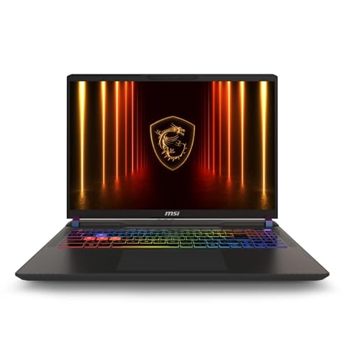 msi Vector 16 HX AI Ordinateur portable de jeu avec écran 16 2560 x 1600 240 Hz, AMD Ryzen 9 8940HX (16 cœurs, 2,4-5,3 GHz), NVIDIA RTX 5070 Ti 12 Go GDDR7, 32 Go de RAM, 1 To NVMe SSD, Windows 11