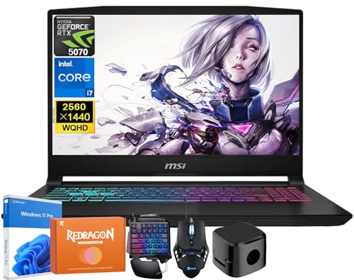 MSI Ordinateur Portable de Jeu Katana 15HX, NVIDIA GeForce RTX 5070 8 Go GDDR7, 14e génération Intel Core i7-14650HX, écran 15,6 165 Hz QHD (2560 x 1440), 16 Go de RAM DDR5, 1 to SSD, RGB