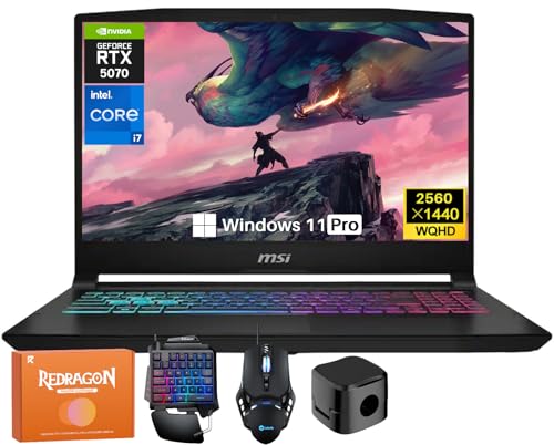 MSI Ordinateur portable de jeu Katana 15HX, NVIDIA GeForce RTX 5070 8 Go GDDR7, 14e génération Intel Core i7-14650HX, écran 15,6 165 Hz 2,5K QHD (2560 x 1440), 16 Go de RAM DDR5, 1 To SSD, RGB KB