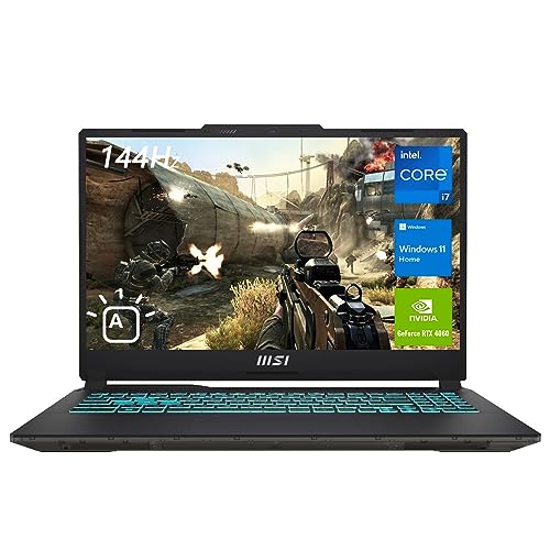 MSI Cyborg 15 Ordinateur portable de jeu, écran 15,6 po FHD 144 Hz, Intel Core i7-12650H, NVIDIA GeForce RTX 4060, 32 Go de RAM DDR5, 2 To SSD, webcam, clavier rétroéclairé, Wi-Fi 6, Windows 11 Home