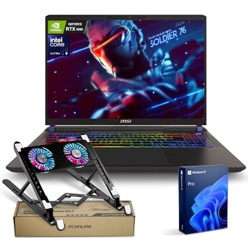 MSI Vector 16 HX RTX 5080 Écran QHD 240 Hz, Ultra 9 275HX (Beats i9-14900HX), ordinateur portable de jeu NVIDIA GeForce RTX 5080 AI Pro, 64 Go DDR5, SSD de 2 To, rétroéclairage RVB, ensemble avec