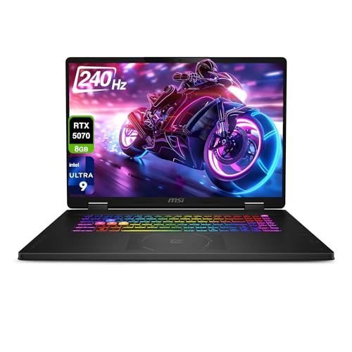 msi Crosshair 18 HX AI Ordinateur portable de jeu, Intel Ultra 9-275HX, 32 Go de RAM DDR5, 2 To PCIe SSD, écran QHD 18 (2560 x 1600) 240 Hz, Nvidia G-Force RTX 5070, clavier RVB 24 zones, W11 Home