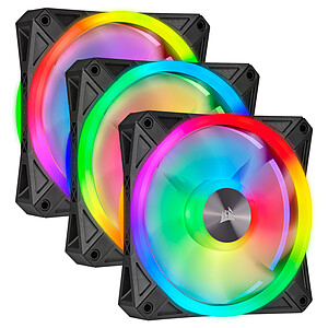 Corsair QL120 RGB - Black - 120 mm (Pack de 3) Lighting Node Core