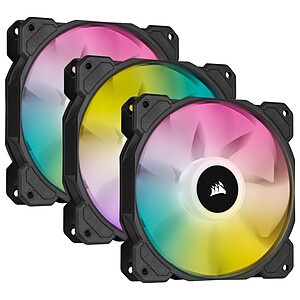 Corsair SP120 RGB Elite - Black - 120 mm (Pack de 3) Lighting Node Core