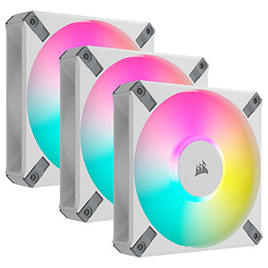 Corsair AF120 RGB Elite (Pack de 3) - White ( 5 de rA©duction avec le code promo VAULT )