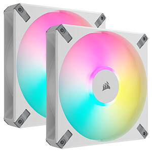 Corsair AF140 RGB Elite (Pack de 2) - White ( 5 de rA©duction avec le code promo VAULT )