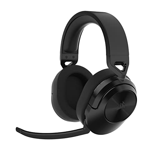 Corsair HS55 WIRELESS CORE Casque Gaming - Connectivité sans fil 2,4 GHz, Jusqu’à 15m Bluetooth, Tempest 3D AudioTech sur PS5, Microphone Omnidirectionnel, Compatible iCUE - PC, PS4 PS5, Switch - Noir